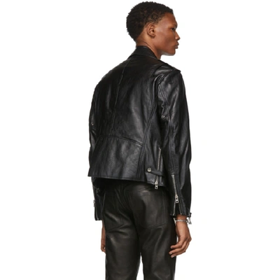 Shop Alexander Wang Black Leather Martingale Moto Jacket In 001 Black