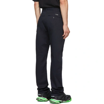 Shop Balenciaga Navy Cotton Twill Trousers In 8065 Navy