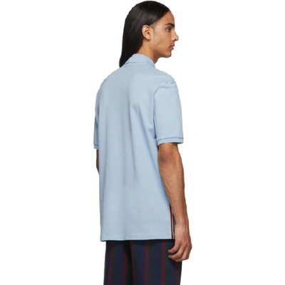 Gucci Logo-appliquéd Striped Cotton-blend Piqué Polo Shirt In Light ...