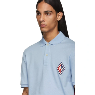 Shop Gucci Blue Gg Diamond Polo In 4597 Blue