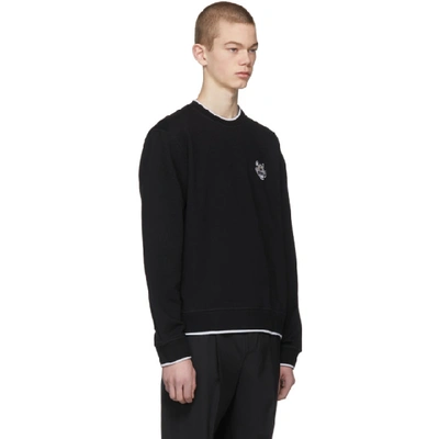 Shop Kenzo Black Tiger Crest Sweatshirt In 99.black