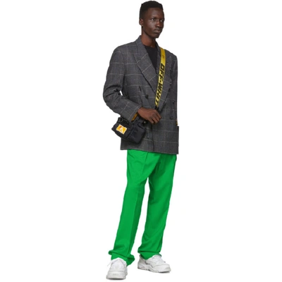 Shop Off-white Green Wool Classic Trousers In 4000 Grnno