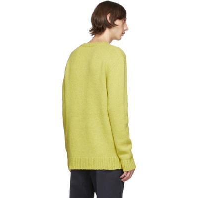 Shop Stella Mccartney Yellow Alpaca Overwashed V-neck Sweater In 3840 Yellow