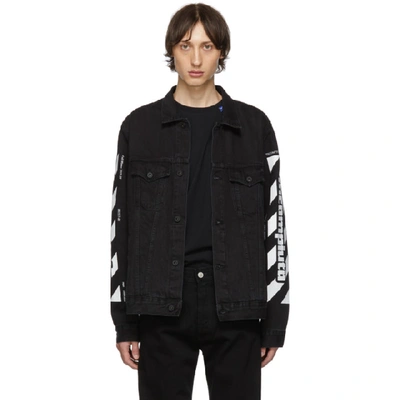 Shop Off-white Ssense Exclusive Black Denim Incomplete Jacket In 1001 Black