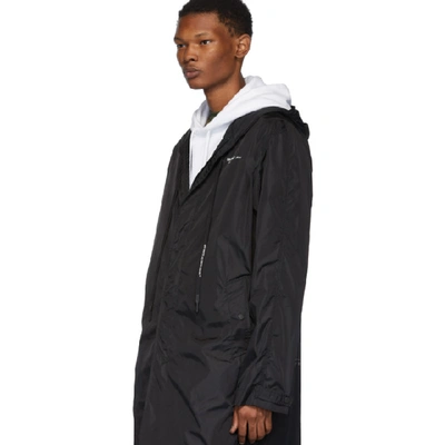 Shop Off-white Black Unfinished Raincoat In Blk Sil