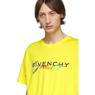 Shop Givenchy Yellow Signature Logo T-shirt In 737-mimosa