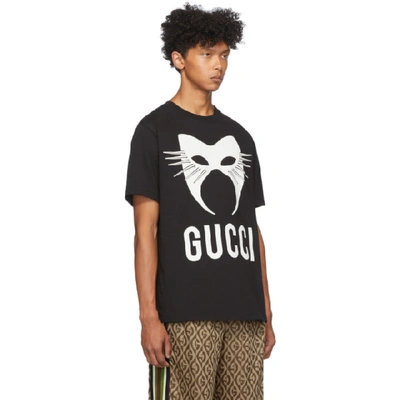 Shop Gucci Black Manifesto T-shirt In 1299 Blkwht