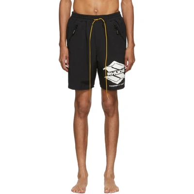 Shop Rhude Black Rhanger Swim Shorts In Blk Black