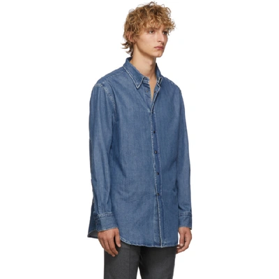 Shop Brioni Blue Denim Regular Shirt In 4800 Lt Blu