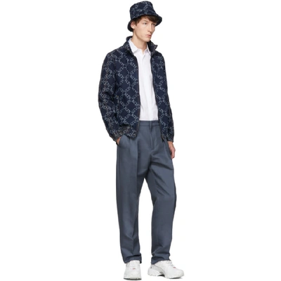 Shop Valentino Blue Ninety Fit Trousers In Inm