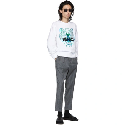 Shop Kenzo White Tiger Sweatshirt In 01 White