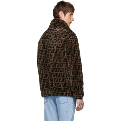 FENDI 棕色“FOREVER FENDI”剪羊毛夹克