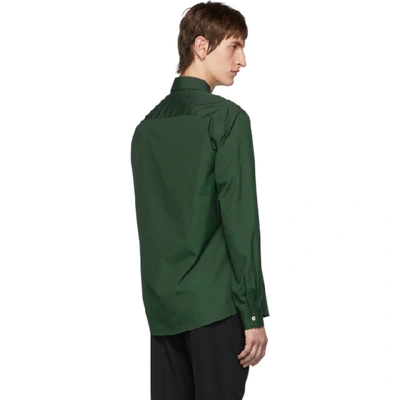 Shop Lemaire Green Poplin Large Collar Shirt In 637 Clover