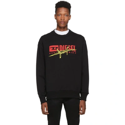 Shop Diesel Black S-bay-bx5 Sweatshirt In 900 Black