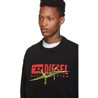 Shop Diesel Black S-bay-bx5 Sweatshirt In 900 Black