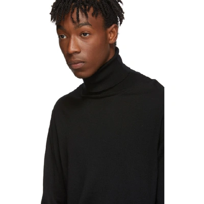 Shop Balenciaga Black And Red Fine Wool Turtleneck In 1074 Blkred
