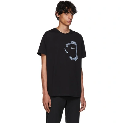 Shop Givenchy Black Snake Pocket T-shirt In 001 Black