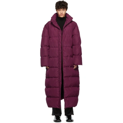 Shop Balenciaga Pink Oversized Puffer Coat In 5061plum