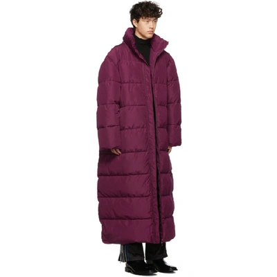 Shop Balenciaga Pink Oversized Puffer Coat In 5061plum