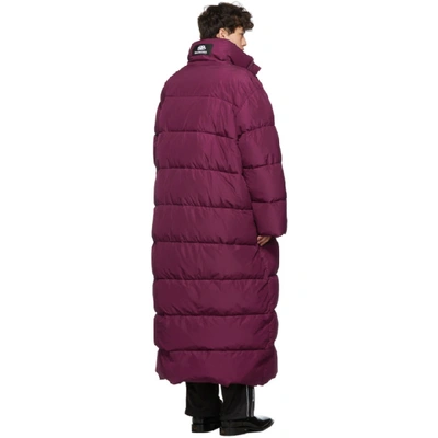 Shop Balenciaga Pink Oversized Puffer Coat In 5061plum