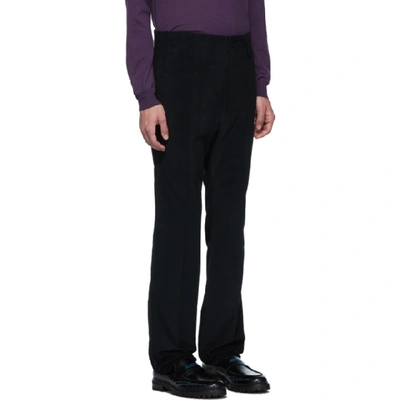 Shop Lanvin Navy Straight Trousers In 291 Midnite