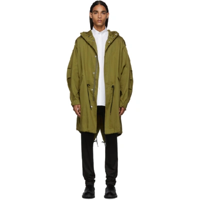 Shop Givenchy Khaki Military Address Fishtail Parka In 333 Khaki