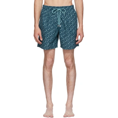 Shop Vilebrequin Blue Moorea Micro Rondes Des Tortues Swim Shorts In Embruns