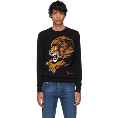 Shop Givenchy Black Leo Sweater In 001 Black