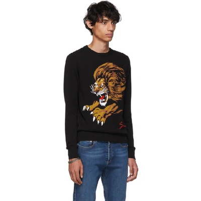 Shop Givenchy Black Leo Sweater In 001 Black