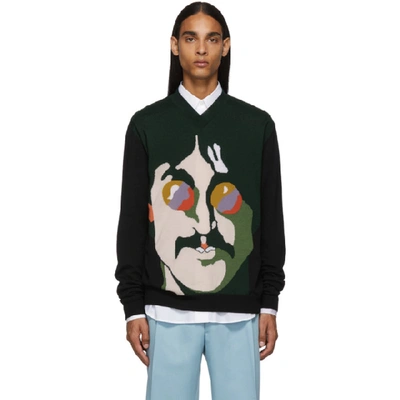 Shop Stella Mccartney Green And Black The Beatles Edition John Lennon Sweater