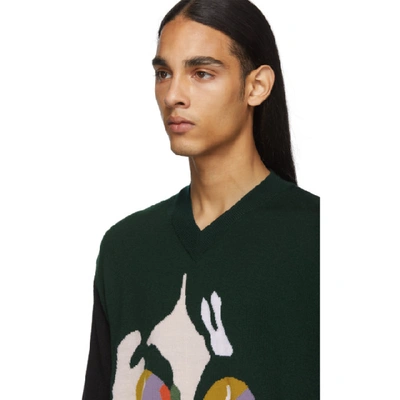 Shop Stella Mccartney Green And Black The Beatles Edition John Lennon Sweater