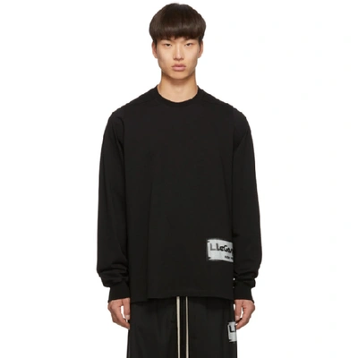 Shop Rick Owens Black Patch Crewneck Sweater