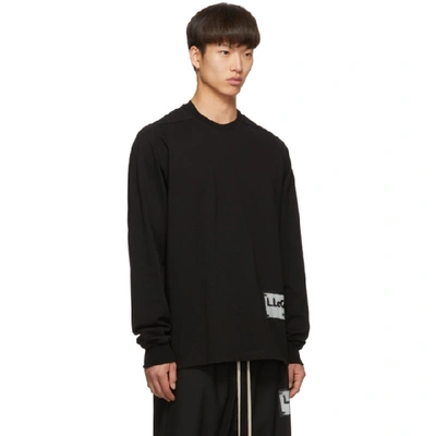 Shop Rick Owens Black Patch Crewneck Sweater