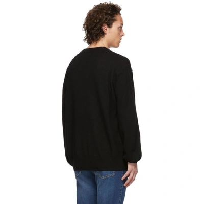 Shop Givenchy Black Stitch Logo Sweater In 001 Black