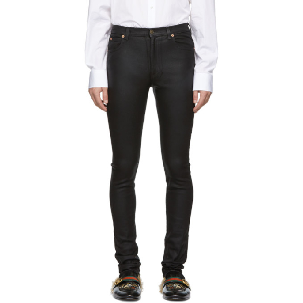 black coated stretch skinny jeans