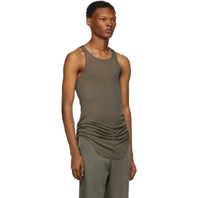 Shop Rick Owens Taupe Basic Rib Tank Top In 34 Dust