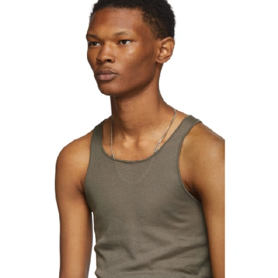 Shop Rick Owens Taupe Basic Rib Tank Top In 34 Dust
