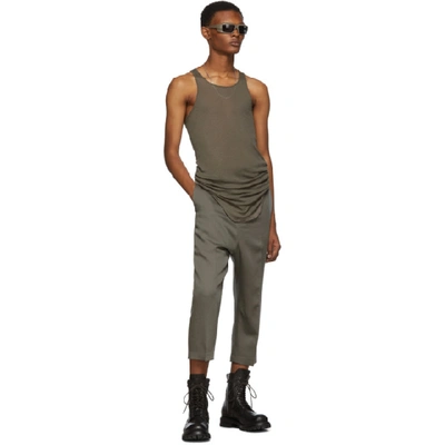 Shop Rick Owens Taupe Basic Rib Tank Top In 34 Dust