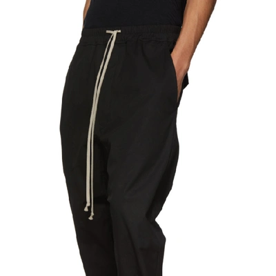 Shop Rick Owens Black Long Drawstring Trousers In 09 Black