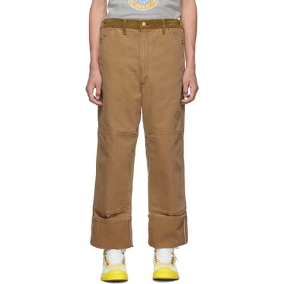 Shop Junya Watanabe Brown Carhartt Edition Customized Canvas Trousers In 1 Brown