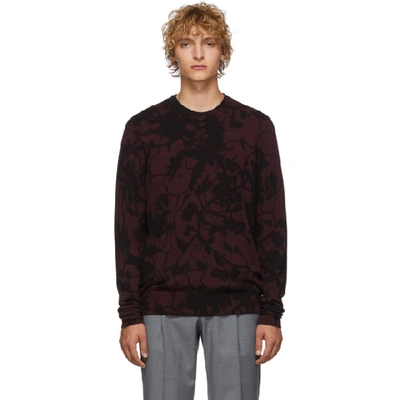 Shop Etro Burgundy Floral Sweater In 0300 Red