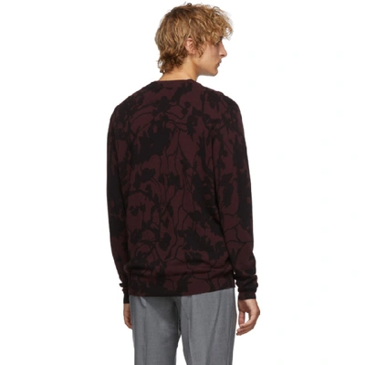 Shop Etro Burgundy Floral Sweater In 0300 Red