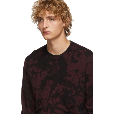 Shop Etro Burgundy Floral Sweater In 0300 Red
