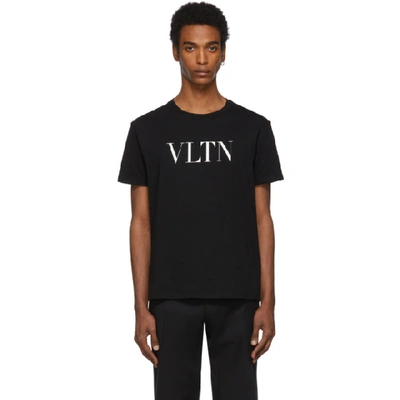 Shop Valentino Black & White 'vltn' T-shirt