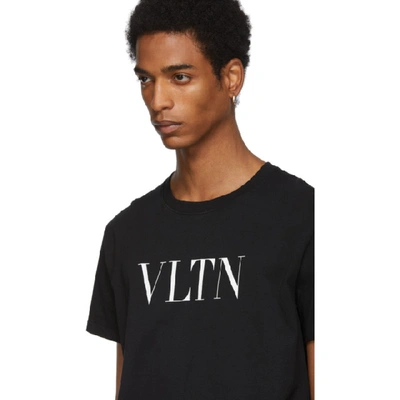 Shop Valentino Black & White 'vltn' T-shirt