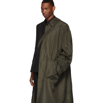 Shop Random Identities Bronze Satin Overcoat