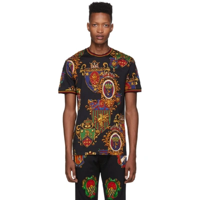 Shop Dolce & Gabbana Dolce And Gabbana Black Stemmi 3 Printed T-shirt In Hn09b Stem3