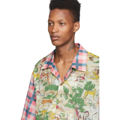 Shop Gucci Multicolor Animals Shirt In Brown/pine