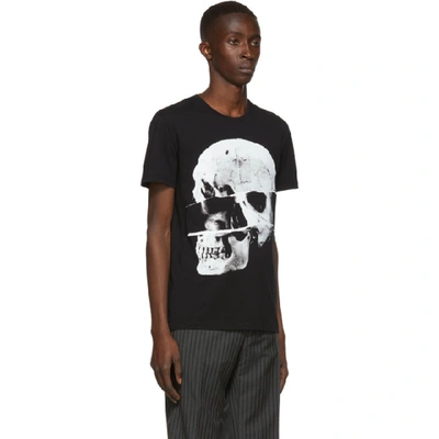 Shop Alexander Mcqueen Black Torn Skull T-shirt