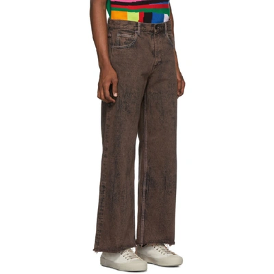 Shop Marni Brown Over-dyed Bleached Jeans In 00m71 Brown